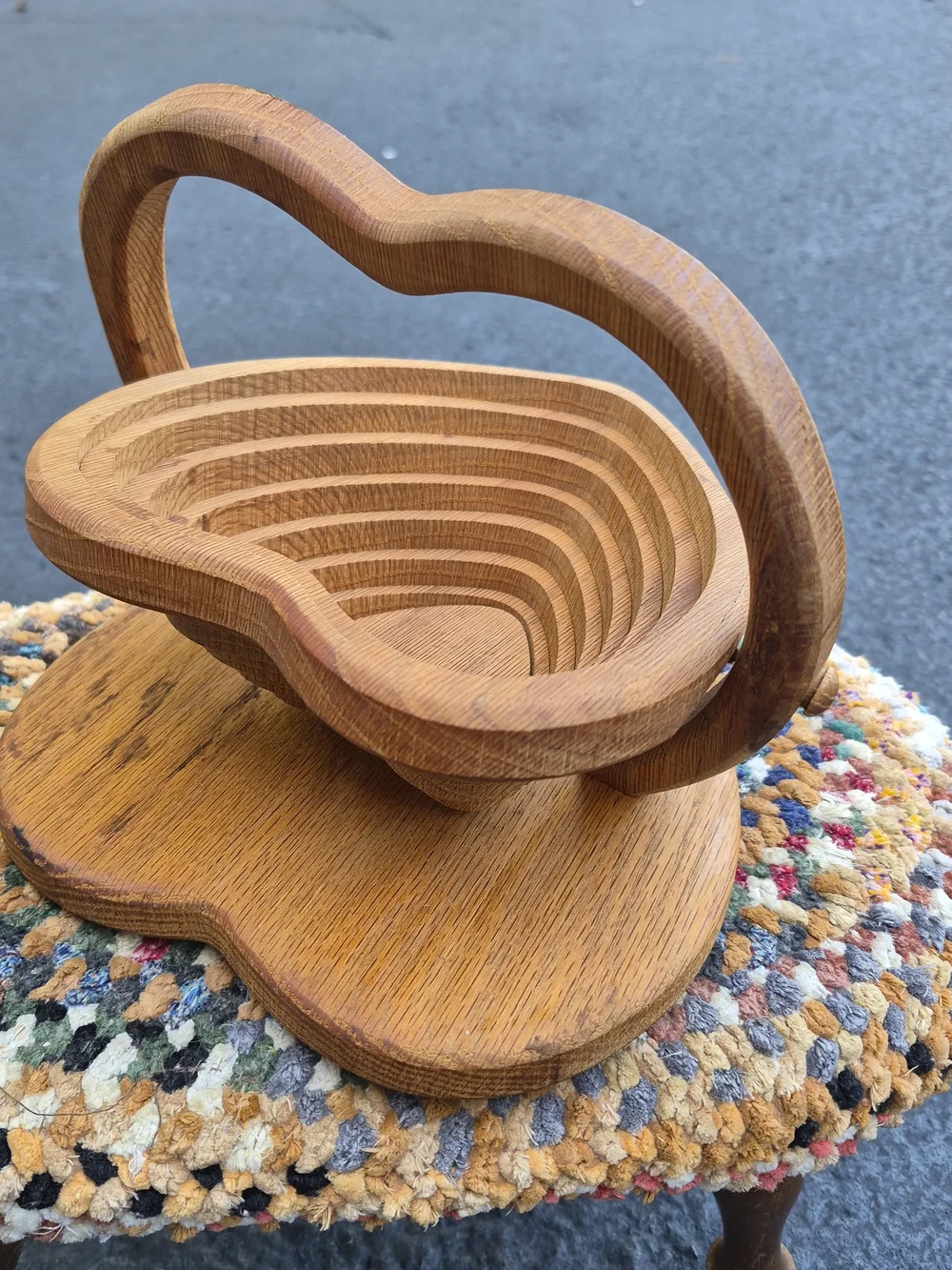 Handcrafted Heart-Shaped Wooden Nesting Trays - Natural Wood